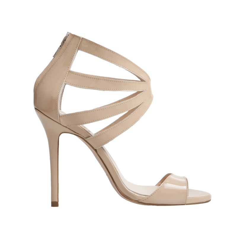 Sandalia de tacon de mas34 Carlota  charol nude para invitadas boda, bautizo, comunión, graduación shop online apparentia